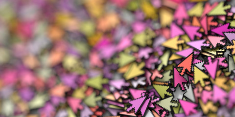 Click cursors background, 3d rendering