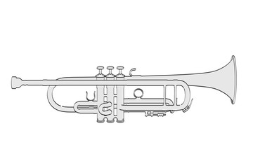 2d cartoon illustration of trumpet
