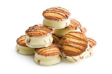 sweet dessert with chocolate icing