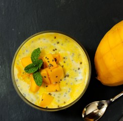 Mango turmeric chia pudding