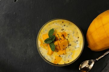 Mango turmeric chia pudding