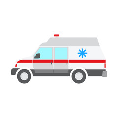 Vector illustration ambulance car. Flat style design