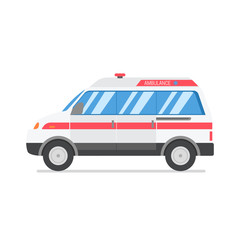 Vector illustration ambulance car. Flat style design