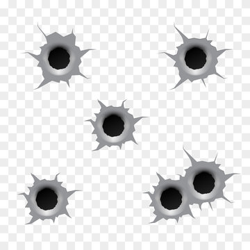 Bullet holes. Vector illustration