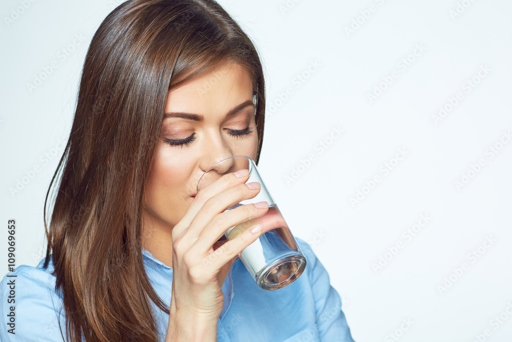 Canvas Prints face portrait of woman drinking water