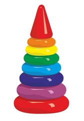 Children color pyramid. 