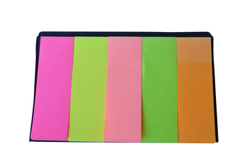 Colorful post it paper note on white background