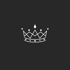 Fototapeta na wymiar Royal symbol icon, monogram crown logo, beauty tiara princess, medieval king coronation emblem