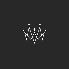 Monogram jewel crown logo, jewelry emblem mockup, linked thin lines style © Sergii Syzonenko