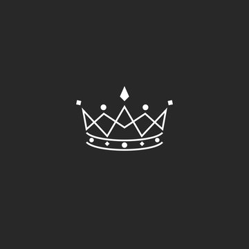 Royal symbol icon, monogram crown logo, beauty tiara princess, medieval king coronation emblem