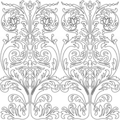 Vintage baroque frame scroll ornament engraving border floral retro pattern antique style acanthus foliage swirl decorative design element filigree calligraphy wedding - vector