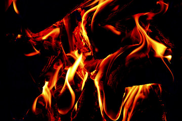 burning coals