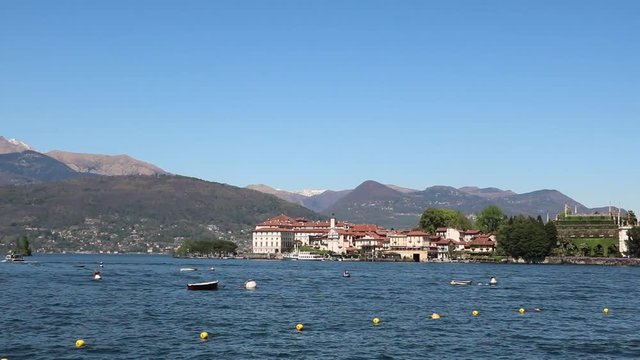 Lago Maggiore with view to Isola dei Pescatori and Isola Bella in Italy