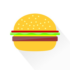 Hamburger icon with long shadow.