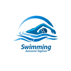 Swimming logo vector