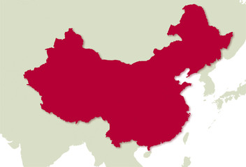 Naklejka premium Karte Chinas mit Provincen und Anrainer