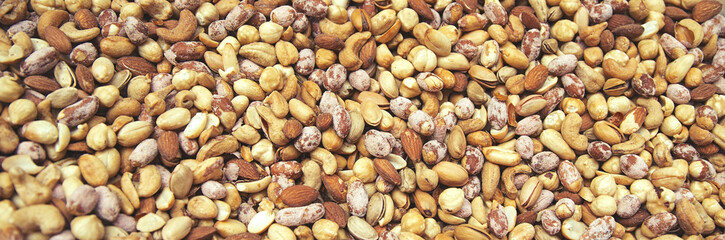 Background from assortment nuts