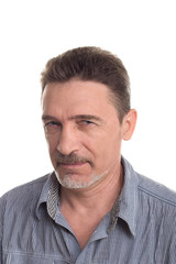 Obraz premium elderly man looking grey eyes unhappy