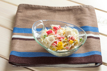 Crab sticks with rice noodles