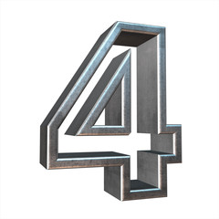 3d silver metal frame letter rendering with silver metal empty l