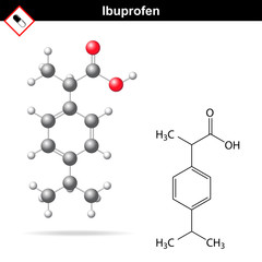 Ibuprofen molecular chemical structure