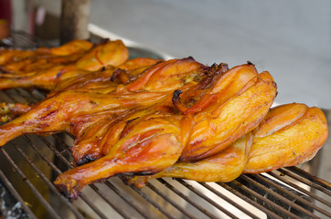 hot roasting chicken , thai local food