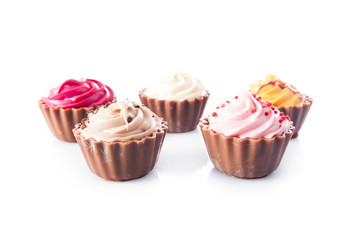 Cupcakes isolated on white