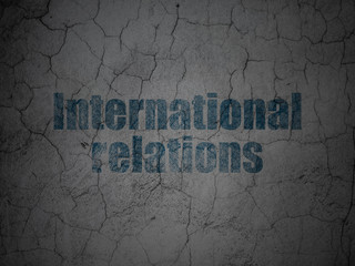 Political concept: International Relations on grunge wall background