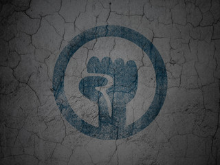 Political concept: Uprising on grunge wall background