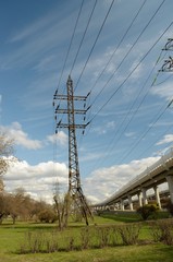 Electric high-voltage line.