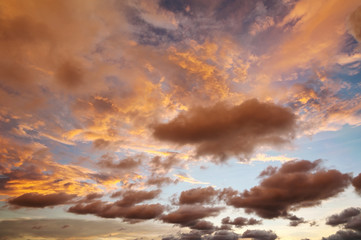 Sky sunset with cloud storm