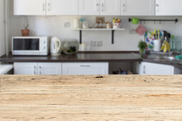 Table top and blur interior of background