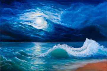 Moonlight sea landscape