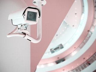 surveillance system in modern office building