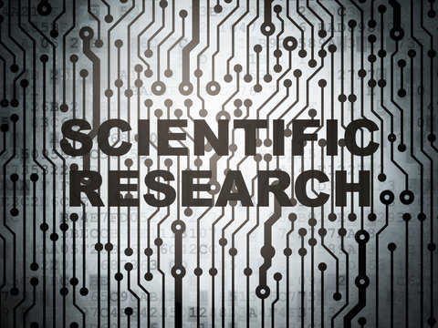 Science concept: circuit board with Scientific Research