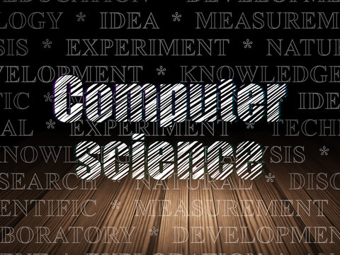 Science concept: Computer Science in grunge dark room