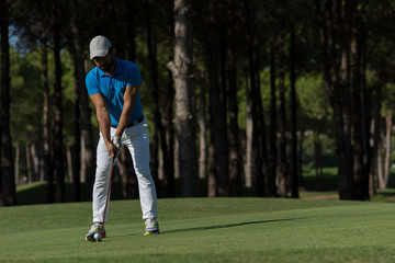 Obraz premium golf player hitting shot