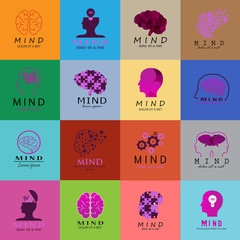 Fototapeta na wymiar Mind Icons Set - Vector Illustration