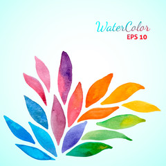 Raonbow colorful watercolor vector background