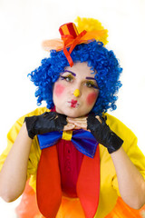 funny clown animator on children's holiday