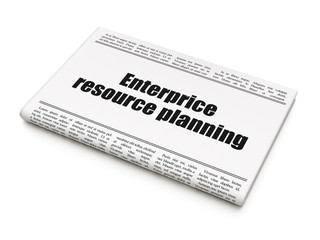 Obraz premium Business concept: newspaper headline Enterprice Resource Planning