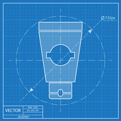 blueprint icon of cream tube