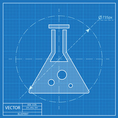 blueprint icon of test tube