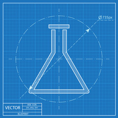 blueprint icon of test tube