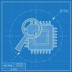 blueprint icon of microchip discover