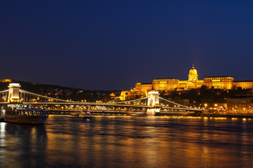 Fototapeta na wymiar Budapest, Hungary - Amazing scene on illuminated waterfront