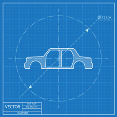 blueprint icon of car body