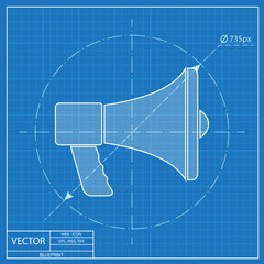 blueprint icon of speaker