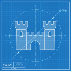 blueprint icon of castle