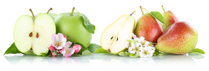 Apfel und Birne Äpfel Birnen Frucht Früchte Obst Freisteller f